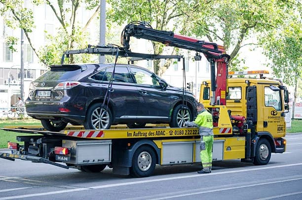 A car loaded onto a recovery truck for collection to Brilliant Motors Garage in Welling, Kent